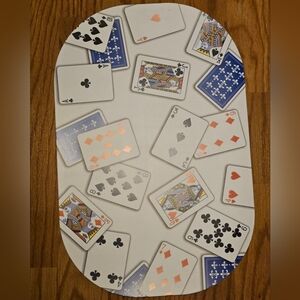 NWT Decofoam Placemats Plastic Reversible Set of 10 Playing Cards Design USA